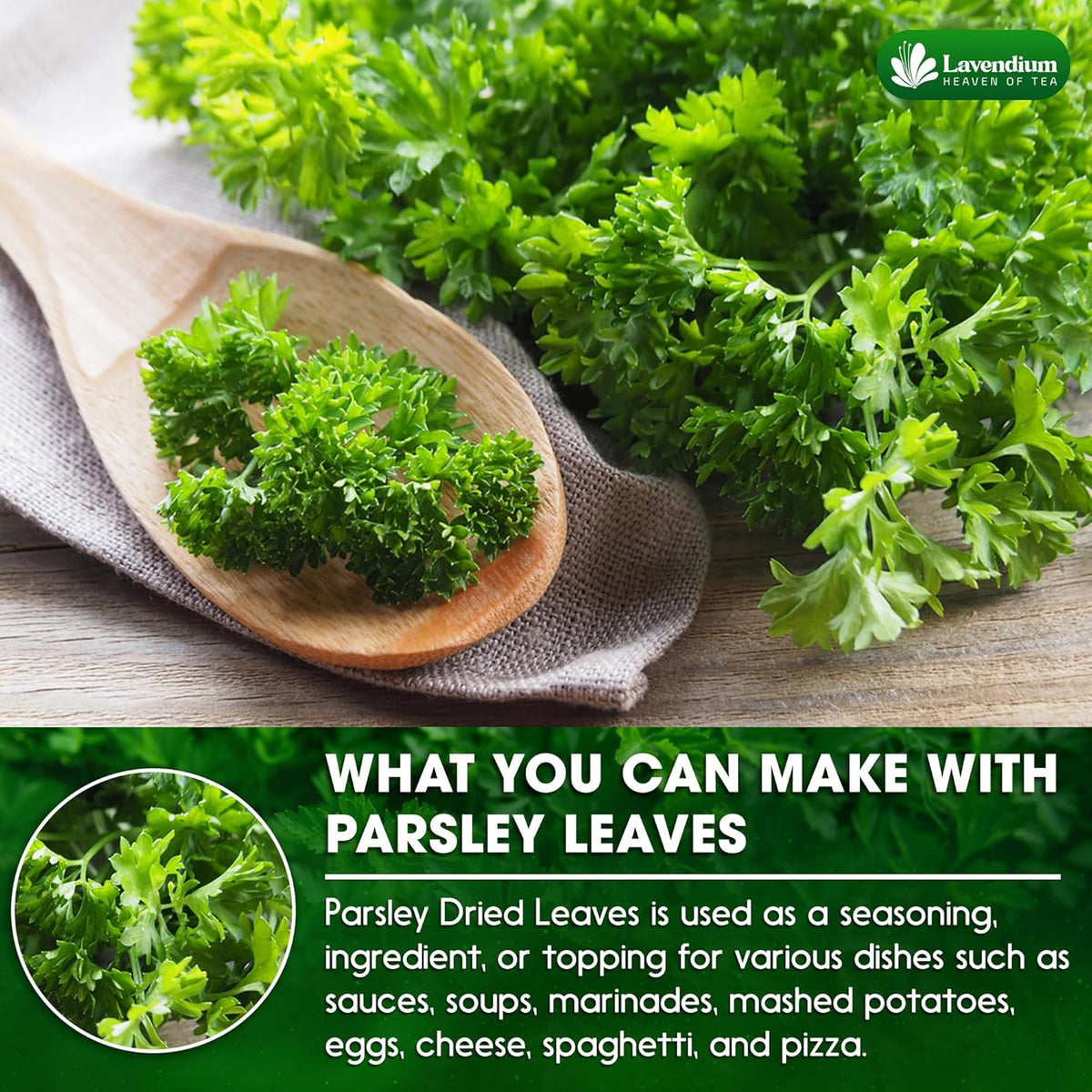Premium Dried Parsley Leaves – 100% Pure, Non-GMO, Gluten-Free, Vegan – Aromatic Culinary Herb for Cooking, Garnish, and Seasoning