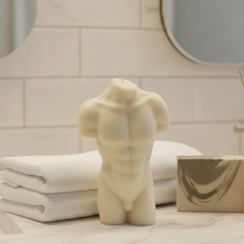 Small Male Torso Candle