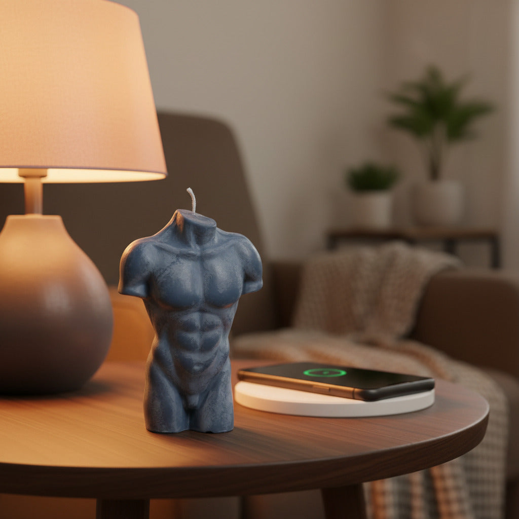 Small Male Torso Candle