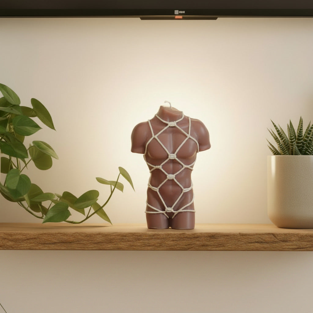Small Male Torso Candle