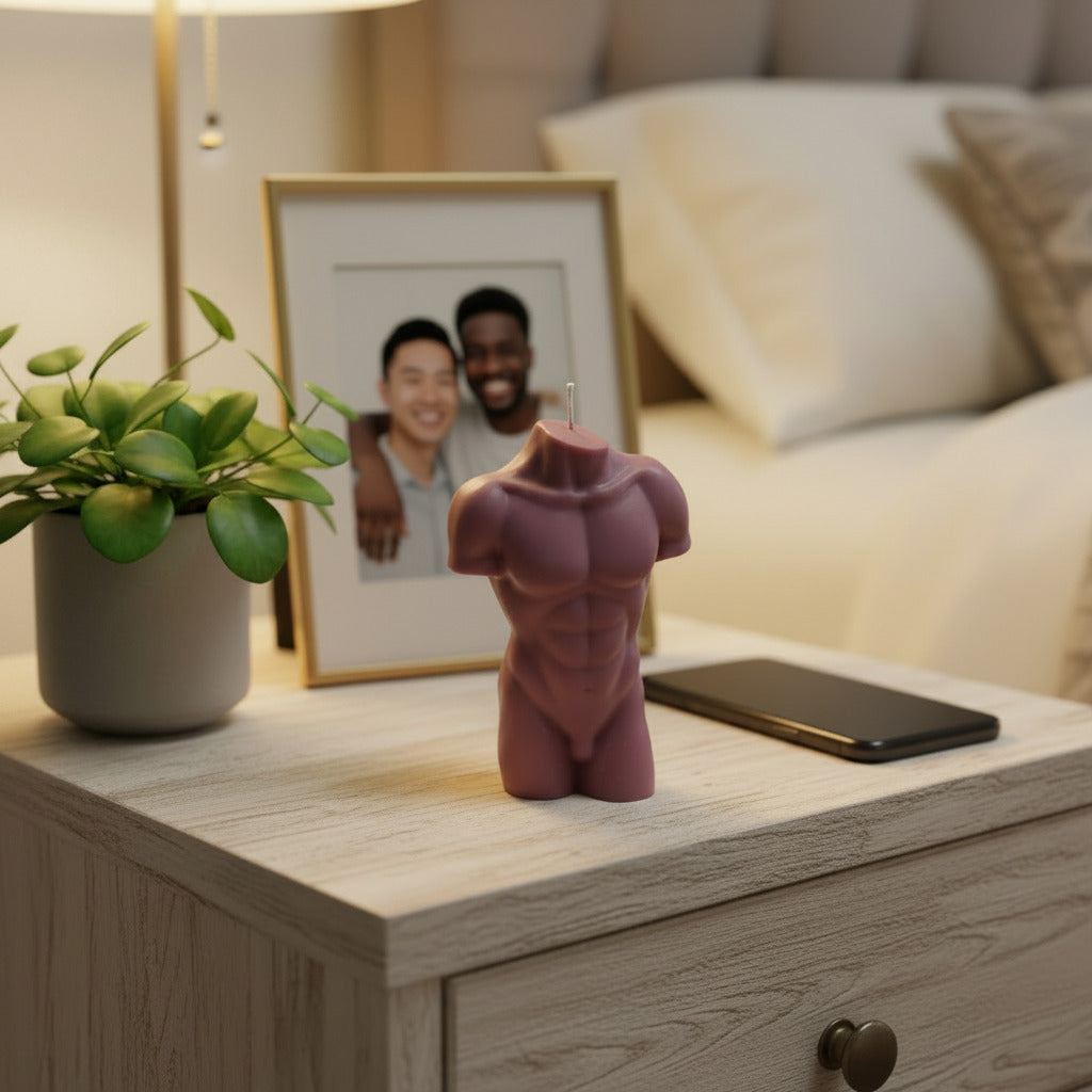 Small Male Torso Candle