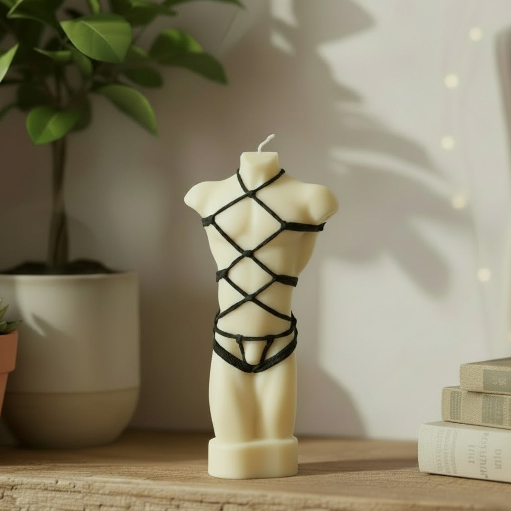 Large Male Torso Candle