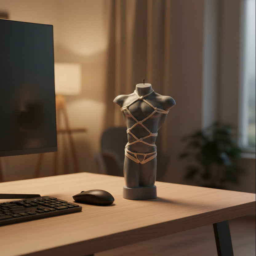 Large Male Torso Candle