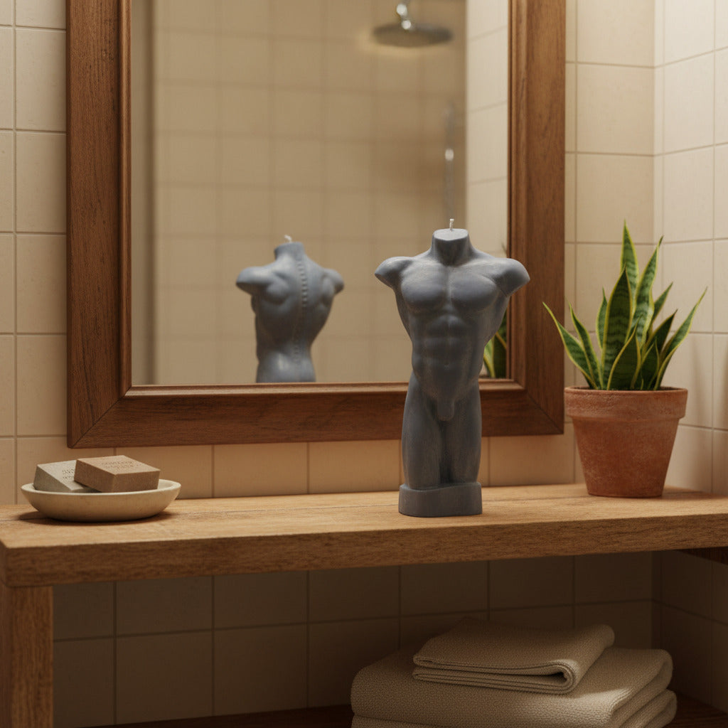 Large Male Torso Candle