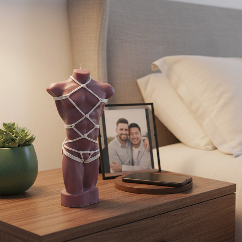 Large Male Torso Candle