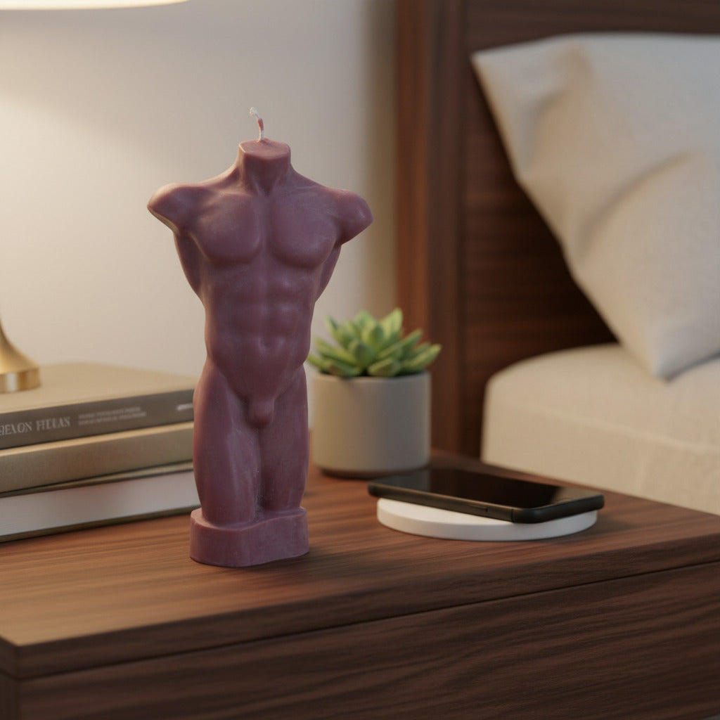 Large Male Torso Candle