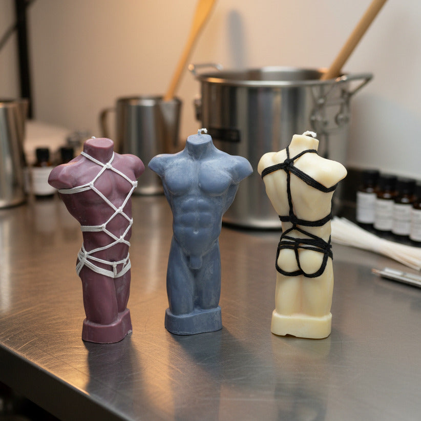 Large Male Torso Candle