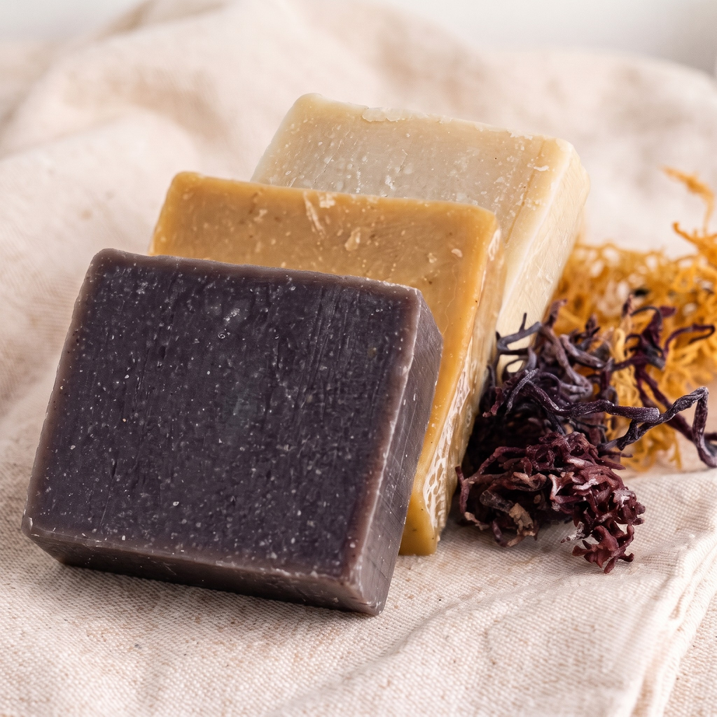 Purple Sea Moss Soap (Handmade, Vegan) With Wildcrafted Jamaican Purple Sea Moss