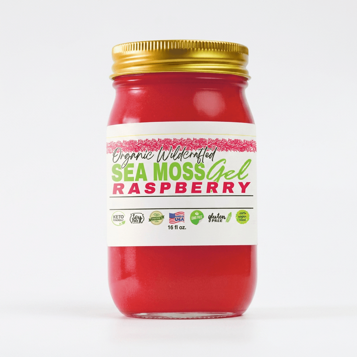 Sea Moss Gel - Raspberry Flavor 16oz