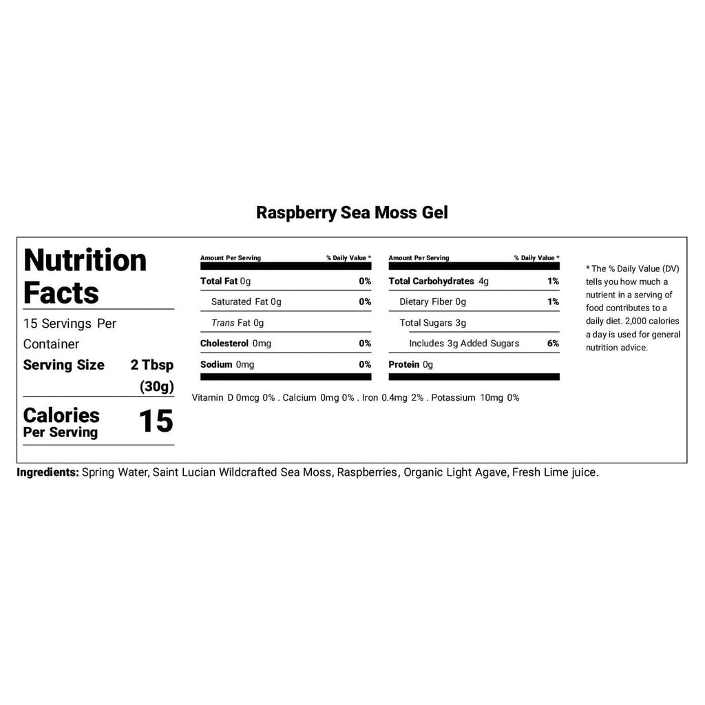 Sea Moss Gel - Raspberry Flavor 16oz